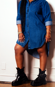 It Gets Deep Denim Dress