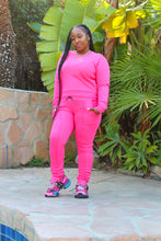 Load image into Gallery viewer, Anything But Basic Sweatsuit (Pop of Pink)