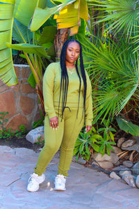 Anything But Basic Sweatsuit (Matcha Green)